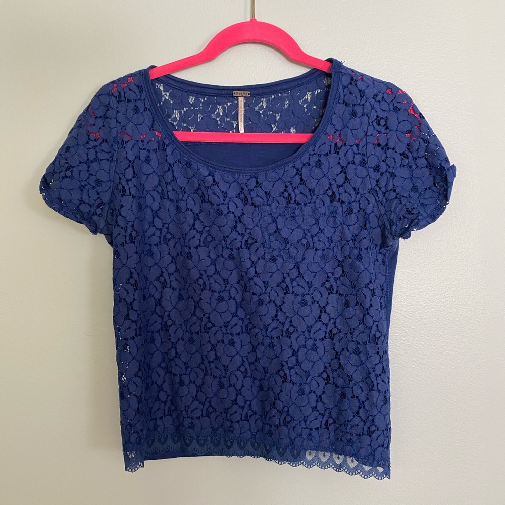 Blue lace shirt